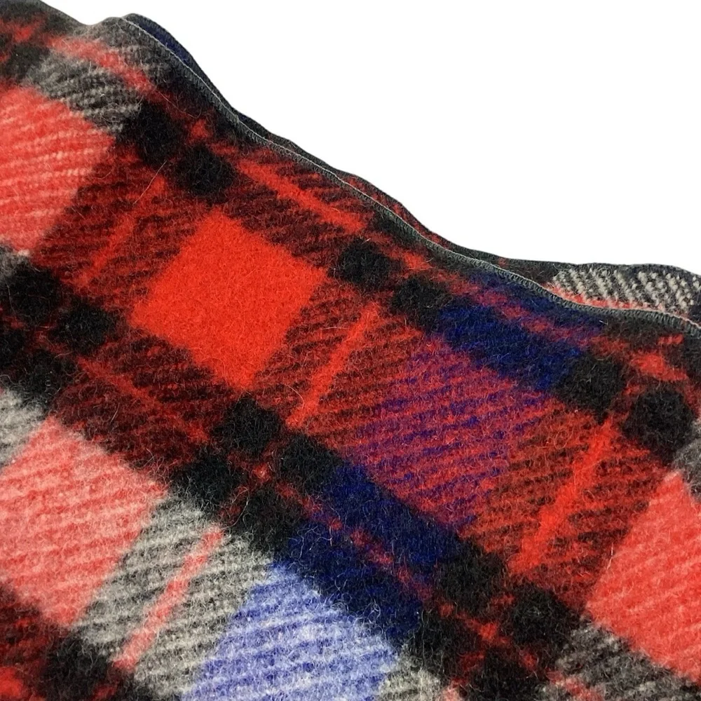 Vintage wool plaid throw blanket 41 x 51